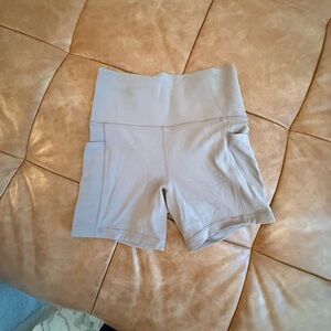 Athleta High-Waisted Beige Shorts